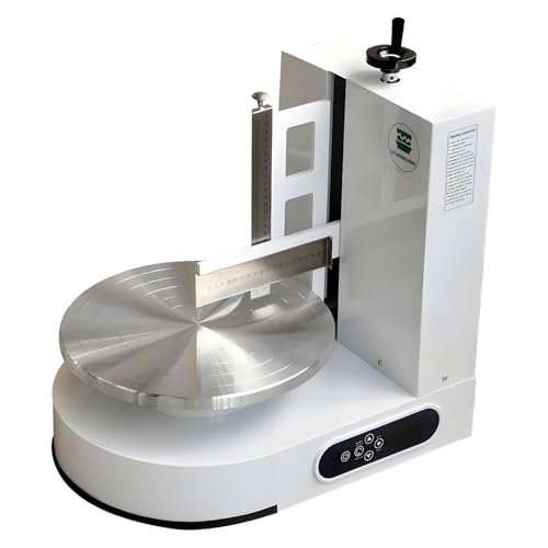 Automatische Kuchencreme-Verteilmaschine, Halbautomatische Maschine zum Glätten und Überziehen von Geburtstagstorten, 4-12 Zoll großen Kuchen, Drehteller mit verstellbarem Schaber White von DNEPEI