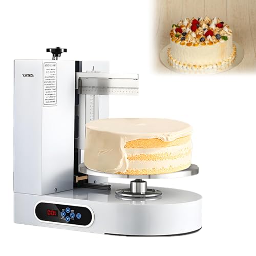Automatische Kuchencreme-Verteilmaschine, Kuchenbeschichtungs-Glättungsmaschine, Drehteller mit verstellbarem Schaber, zur Herstellung von 4-12-Zoll-Kuchen White von DNEPEI