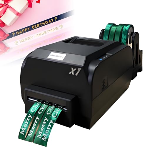 DNEPEI Folienprägedruckmaschine, Digitale Satinbanddruckmaschine, mit Halter, 200 DPI hohe Auflösung für Hochzeiten, Partys, Geburtstage, Heimdekoration FourRow von DNEPEI