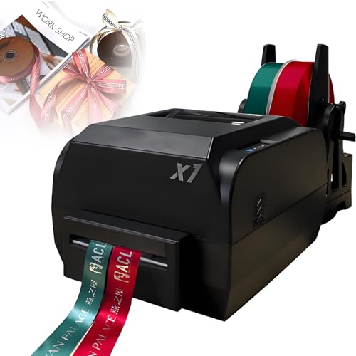 Digitaler Satinbanddrucker, DIY-Banddrucker, zum Verpacken von Geschenken, unterstützt über 50 Sprachen, hohe Auflösung von 200 DPI,Für Weihnachtsfeiern, Partys und Geburtstage DoubleRow von DNEPEI