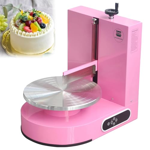 Drehteller für Kuchendekorationscreme-Überzugsmaschine, elektrische Kuchencreme-Verteilmaschine, 25–320 U/min Drehgeschwindigkeit mit LCD-Display, 200 W für Konditoreien Pink von DNEPEI