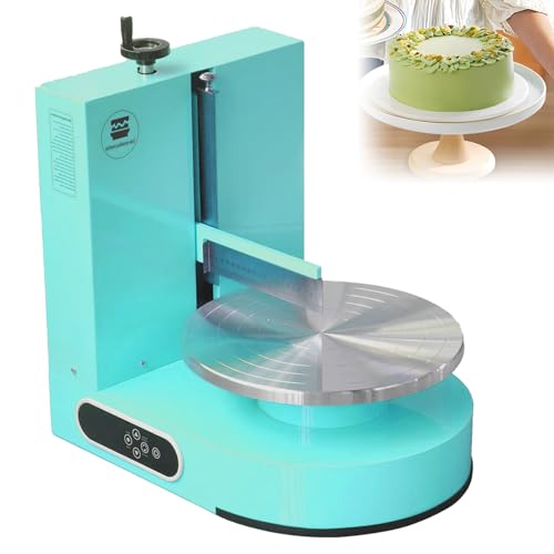 Elektrische Kuchencreme-Verteilmaschine, Drehteller für Kuchendekorationscreme-Überzugsmaschine, Spatel aus Edelstahl 304, mit LED-Anzeige für Konditoreien, 200 W Green von DNEPEI