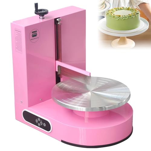 Kuchen Creme Dekorieren Spreader Automatische Kuchen Verputzen MaschineGeburtstagstorte Creme Verteilen Beschichten Verschmieren Maschine 4-12 Zoll Torten Pink von DNEPEI