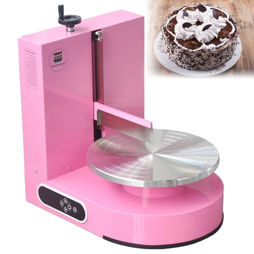 Maschine zum Verteilen und Schmieren von Kuchencreme,Maschine zum Dekorieren von Kuchen,Drehteller mit verstellbarem Schaber, für 4 bis 12 Zoll große Kuchen,Drehgeschwindigkeit 25–320 U/min Pink von DNEPEI