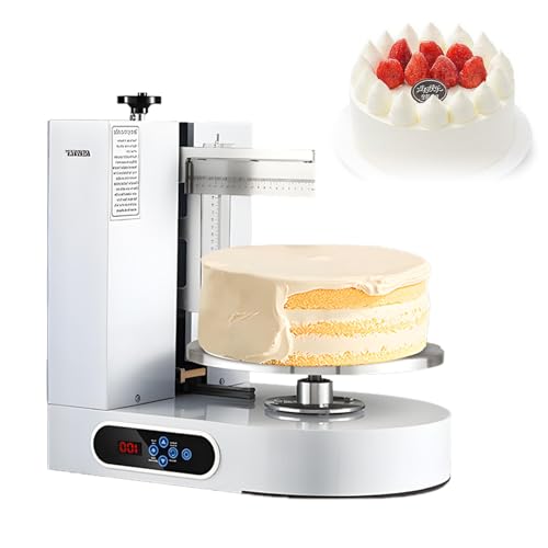 Maschine zum Verteilen und Schmieren von Kuchencreme,Maschine zum Dekorieren von Kuchen,Drehteller mit verstellbarem Schaber, für 4 bis 12 Zoll große Kuchen,Drehgeschwindigkeit 25–320 U/min White von DNEPEI