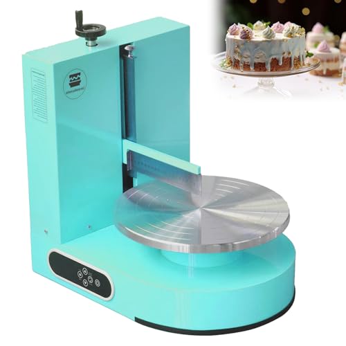 Maschine zum Verteilen von Kuchencreme, geräuscharme Maschine zum Verzieren von Kuchenglasur, Drehteller mit verstellbarem Schaber und LCD-Display für 4 bis 12 Zoll große Kuchen Green von DNEPEI