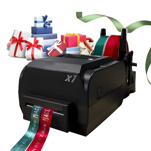 Mehrreihiger digitaler Farbbanddrucker, digitaler Satinbanddrucker, 200 DPI, 150 mm/s, unterstützt über 50 Sprachen, mit Halter für Hochzeiten, Partys, Geburtstage DoubleRow von DNEPEI