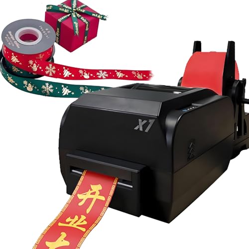 Satinbanddruckmaschine, mehrreihiger digitaler Banddrucker, mit Bandhalter, unterstützt über 50 Sprachen, druckt einfachen Klartext, Muster, Logos, für Hochzeiten/Partys/Geburtstage SingleRow von DNEPEI