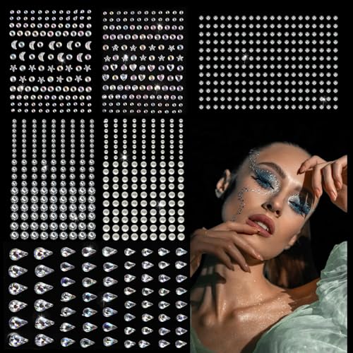 Glitzersteine Gesicht Festival Steinchen Gesichts 776 Stk Glitzersteine Selbstklebend Gesicht Edelsteine für Gesicht Augen Körper Nägel Make-up Karneval Schminke Parties Glitzersteine Gesicht Festival Steinchen Gesichts 776 Stk Glitzersteine Selbstklebend Gesicht Edelsteine für Gesicht Augen Körper Nägel Make-up Karneval Schminke Parties von DNGH