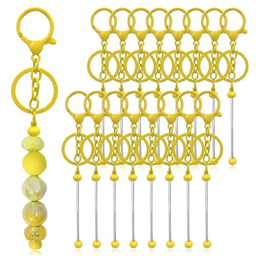 DNLEGULI Beadable Schlüsselanhänger-Stangen – 28 Stück Schlüsselanhänger-Set – Metallperlen-Schlüsselanhänger zum Basteln – DIY-Schlüsselanhänger-Zubehör – Blanko-Schlüsselanhänger für Perlen DNLEGULI Beadable Schlüsselanhänger-Stangen – 28 Stück Schlüsselanhänger-Set – Metallperlen-Schlüsselanhänger zum Basteln – DIY-Schlüsselanhänger-Zubehör – Blanko-Schlüsselanhänger für Perlen von DNLEGULI