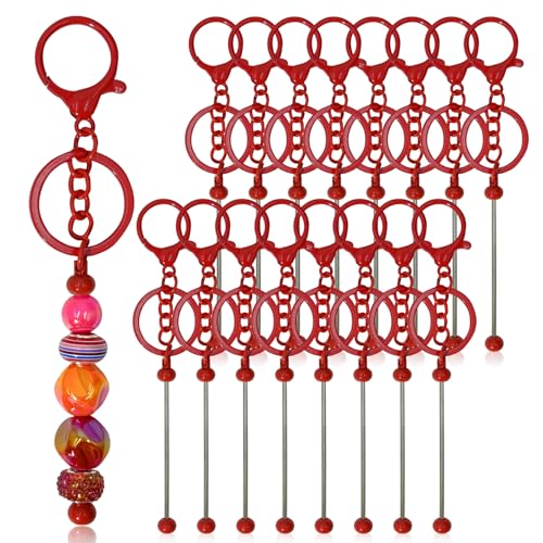 DNLEGULI Beadable Schlüsselanhänger-Stangen – 28 Stück Schlüsselanhänger-Set – Metallperlen-Schlüsselanhänger zum Basteln – DIY-Schlüsselanhänger-Zubehör – Blanko-Schlüsselanhänger für Perlen DNLEGULI Beadable Schlüsselanhänger-Stangen – 28 Stück Schlüsselanhänger-Set – Metallperlen-Schlüsselanhänger zum Basteln – DIY-Schlüsselanhänger-Zubehör – Blanko-Schlüsselanhänger für Perlen von DNLEGULI