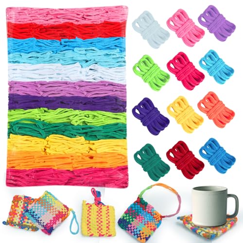 Webstuhlschlaufen, Topflappen, 17,8 cm, strapazierfähiges Nylon, DIY-Projekte für Kinder und Erwachsene, Regenbogen-Thema, Topflappen, Webschlaufen-Set, elastisch, ideales Geschenk für Mädchen und Webstuhlschlaufen, Topflappen, 17,8 cm, strapazierfähiges Nylon, DIY-Projekte für Kinder und Erwachsene, Regenbogen-Thema, Topflappen, Webschlaufen-Set, elastisch, ideales Geschenk für Mädchen und von DNPHRPY