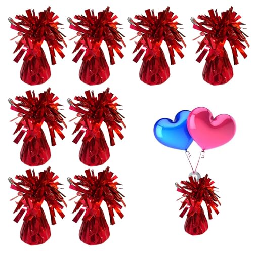 Ballon-Gewichte für Geburtstage, Partys, Helium-Ballongewichte, Veranstaltungen und Feiern, Geburtstagsparty-Ballon-Zubehör, Rot, 8 Stück Ballon-Gewichte für Geburtstage, Partys, Helium-Ballongewichte, Veranstaltungen und Feiern, Geburtstagsparty-Ballon-Zubehör, Rot, 8 Stück von DNSHAN