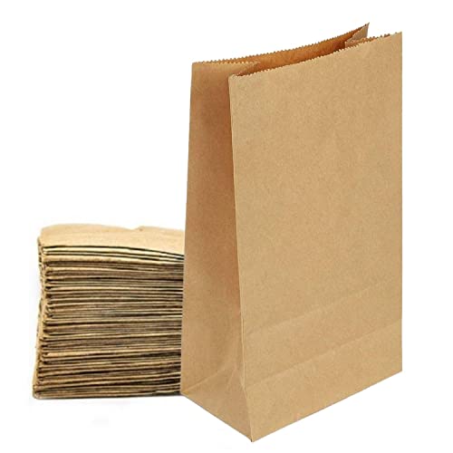 DNT 50 Stück Braun Papiertüten 30 x 18 x 8 cm Papier tüten Geschenktüten für Kinderfest Papiertaschen zum Verpacken und Verschenken von Party-Mitgebseln, Adventskalender Kraftpapiertüten von DNT Company