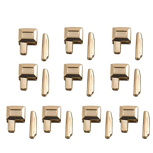 Lfang-Reißverschlüsse 10 Sätze Metallreparatur Reißverschluss Stopper Offener Endstifter für Kleidung DIY Stopper Nähzubehör, Glatt und langlebig(Gold) von DNVGJUP