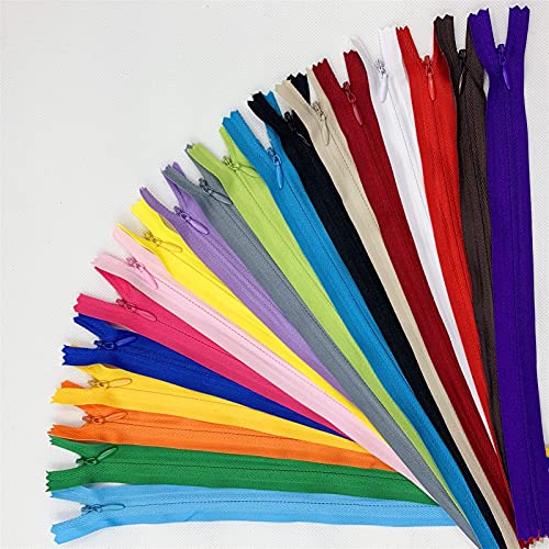 Lfang-Reißverschlüsse 10 stücke 3# 20 / 60cm (8/24 Zoll) Mix verborgener Reißverschluss Schneider Nähvorgang DIY, Nylon Reißverschluss Ring, Glatt und langlebig(50cm) von DNVGJUP