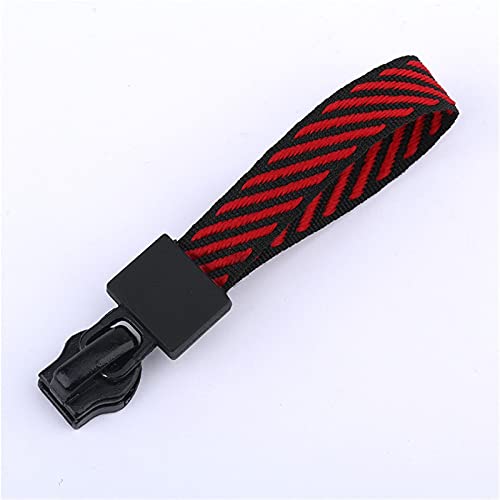 Lfang-Reißverschlüsse 10 stücke 7 cm Ersatzklammer gebrochene Schnalle Reißverschluss Puller End Fit Seil Fixierer Reißverschluss Kabel Tabuling Beutel Zubehör, Glatt und langlebig(Black red) von DNVGJUP