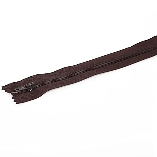 Lfang-Reißverschlüsse 10pcs / lot 20 cm Polychrome Nylon-Gewinde-Reißverschluss Nähkleidung-Nähanleitung DIY. Materialzubehör, Glatt und langlebig(Coffee) von DNVGJUP