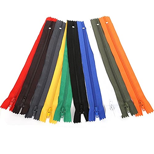 Lfang-Reißverschlüsse 10pcs / lot 20 cm Polychrome Nylon-Gewinde-Reißverschluss Nähkleidung-Nähanleitung DIY. Materialzubehör, Glatt und langlebig(Mixed color) von DNVGJUP