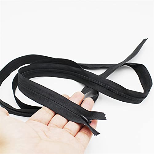 Lfang-Reißverschlüsse 3# 200 cm / 2 Meter langer Nylon Unsichtbare Reißverschluss Bettwäsche-Tasche Quilt Zipper Kleidungsstück Home Textiler Zubehör, 1 stücke, Glatt und langlebig(BLACK) von DNVGJUP