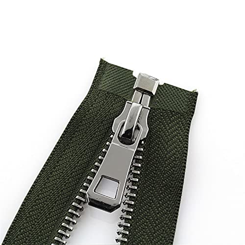 Lfang-Reißverschlüsse 5# 35/45/50/65/75/85 cm Offener Autoschloss Platinplattierung Metall Reißverschluss Verwendung für Kleidung Schuhe Taschenkleid, Glatt und langlebig(Army Green,45cm) von DNVGJUP
