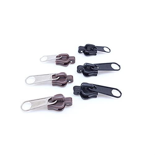 Lfang-Reißverschlüsse 6 teile/los Reißverschluss Sliders Instant Fix Zipper Reparatursatz Slider Ersatz Zip Slider Zähne zum Nähen Kleidung, Glatt und langlebig(Black) von DNVGJUP