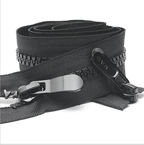 Lfang-Reißverschlüsse 8# 10 stücke Kunststoffharz-Reißverschluss Doppelschieber nach unten offenen Reißverschlüssen Nähen Kleidung Zubehör, Glatt und langlebig(Black double slider,120cm) von DNVGJUP
