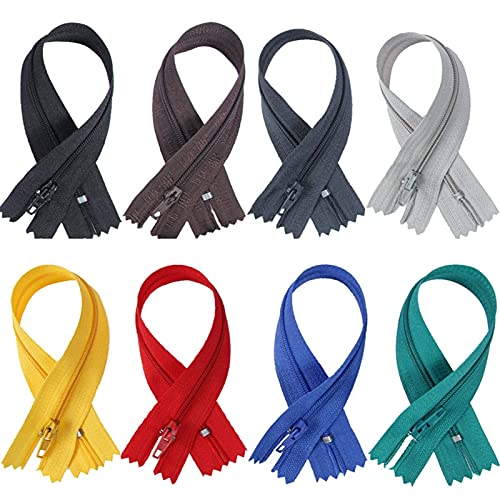 Lfang-Reißverschlüsse 9 zoll Mix Color Nylon-Spulen-Reißverschlüsse Schneider-Nähwerkzeuge Kleidungszubehör, 20 Stück, Glatt und langlebig(Mix color) von DNVGJUP