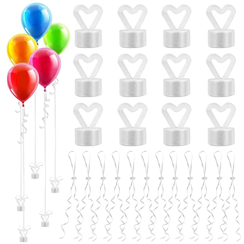 12 Stück Ballongewichte Luftballon Ballongewicht für Helium Beschwerer Luftballons Gewichte Helium Ballon Gewicht 12 Stück Ballonverschlüsse Helium mit Schnur für Hochzeit Geburtstag Party Dekoration von DNWFZ