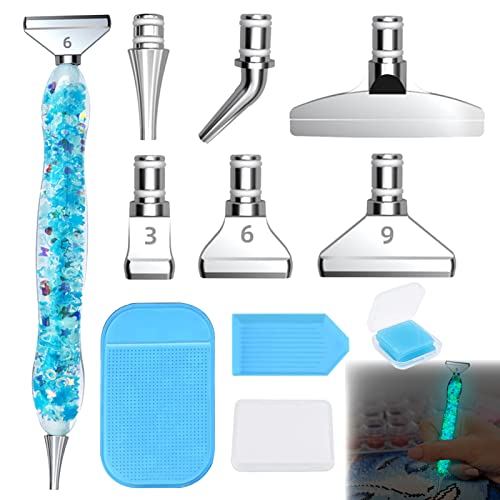 Diamond Painting Stifte Diy 5D Diamant Malerei Stift Kits und Werkzeuge Kunstharz-Diamant-Malstift für Erwachsene Und Kinder Kunst Handwerk Mit 6 Stücke Ersatz Stiftköpfe für Diamantmalerei von DNWFZ