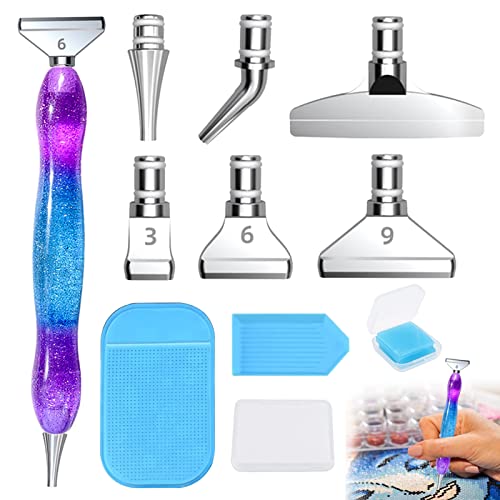 Diamond Painting Zubehör Stifte Diy 5D Diamant Malerei Stift Kits und Werkzeuge Kunstharz-Diamant-Malstift für Erwachsene Und Kinder Kunst Handwerk Mit 6 Stücke Ersatz Stiftköpfe für Diamantmalerei von DNWFZ