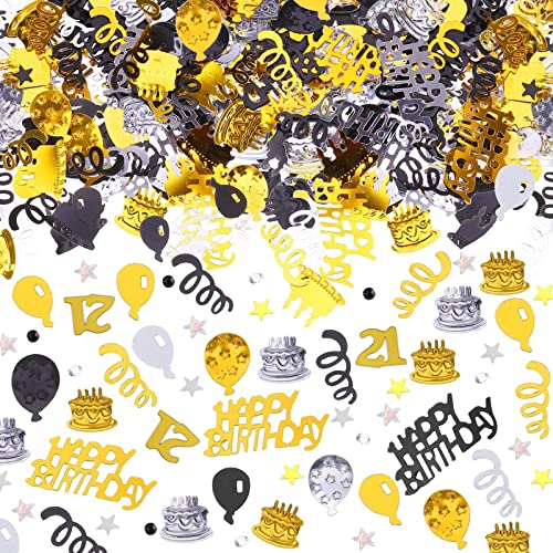 Konfetti Geburtstag Deko,Geburtstag Frauen Männer Confetti Deko,Konfetti Streudeko Geburtstag Gold Schwarz,Glitzer Konfetti,Streudeko 21 Geburtstag,Glitzer Konfetti 21 Jahre-30g Konfetti Geburtstag Deko,Geburtstag Frauen Männer Confetti Deko,Konfetti Streudeko Geburtstag Gold Schwarz,Glitzer Konfetti,Streudeko 21 Geburtstag,Glitzer Konfetti 21 Jahre-30g von DOANTE