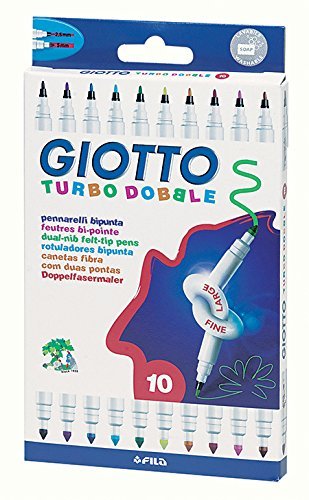 Giotto Turbo Dobble Filzstifte mit Doppelspitze, für Schule, Kinder, Kunst, 10 Stück von GIOTTO