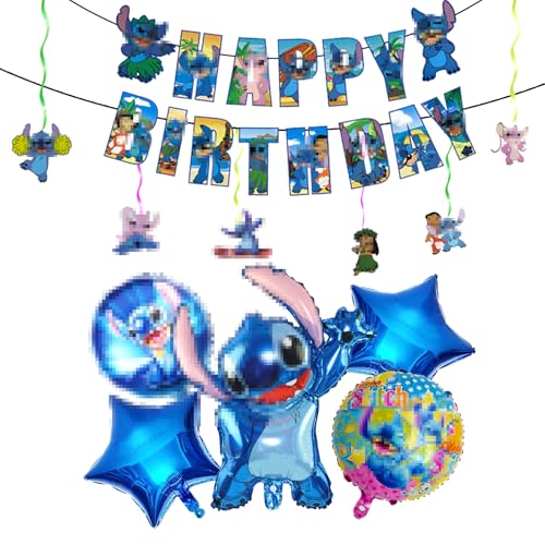 Geburtstagsballons Deko, Party Dekoration Ballons, Folienballon Geburtstag, Kinder Folienballons für Geburtstagsparty Set, Happy Birthday Banner, Cartoon Party Luftballon für Geburtstagsfeier von DOCHKA