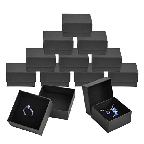 DODUOS 12 Stück Geschenkschachtel Schmuck Verpackung Geschenkboxen, 6,5 * 6,5 * 3,5cm Schmuckschatulle mit Aufkleber, Schmuckgeschenkboxen mit Deckeln für Ohrringe, Halsketten von DODUOS