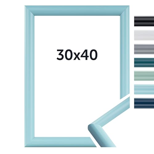 Dörr Bilderrahmen Aqua - Moderne Farben - Klassischer Schlichter Rahmen - Echtes Glas - Echt Holz - From Italy Mintgrün 30x40 von DÖRR
