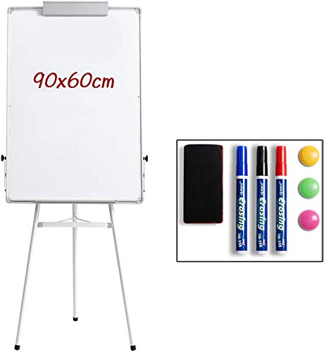 DOEWORKS 90cm x 60cm Whiteboard mit Dreibein Ständer, magnetisch trocken abwischbares Board/Flipchart Staffelei Whiteboard, höhenverstellbares Standboard DOEWORKS 90cm x 60cm Whiteboard mit Dreibein Ständer, magnetisch trocken abwischbares Board/Flipchart Staffelei Whiteboard, höhenverstellbares Standboard von DOEWORKS
