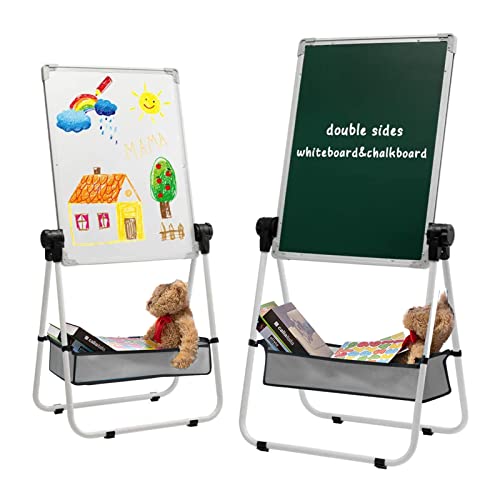 DOEWORKS Kinder Whiteboard Staffelei Doppelseitiges Staffelei Kinder Whiteboard & Kreidetafel mit Aufbewahrungstasche Magnetische Whiteboard mit Komplett-Set Höhenverstellbar und 360 °Drehbar, Weiß DOEWORKS Kinder Whiteboard Staffelei Doppelseitiges Staffelei Kinder Whiteboard & Kreidetafel mit Aufbewahrungstasche Magnetische Whiteboard mit Komplett-Set Höhenverstellbar und 360 °Drehbar, Weiß von DOEWORKS