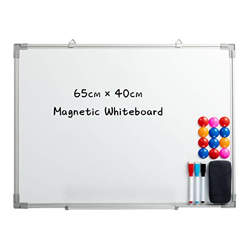 DOEWORKS Magnetisches Whiteboard, 60 x 45cm, Drywipe Whiteboard mit 3 Markierungsstiften 12 Magneten 1 Radiergummi, Whiteboard für Zuhause, Schule, Büro DOEWORKS Magnetisches Whiteboard, 60 x 45cm, Drywipe Whiteboard mit 3 Markierungsstiften 12 Magneten 1 Radiergummi, Whiteboard für Zuhause, Schule, Büro von DOEWORKS