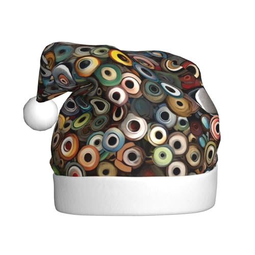 DOFFO Weihnachtsmütze, Augen, Bälle, bedruckt, Plüsch, lustige Weihnachtsmütze für Erwachsene, niedliche Weihnachtsmütze für Neujahr, festliche Party von DOFFO