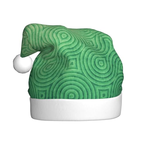 DOFFO Weihnachtsmütze Grün Kurve Textur Gedruckt Plüsch Lustige Weihnachtsmütze Für Erwachsene Nette Xmas Hut Für Neujahr Festliche Party von DOFFO