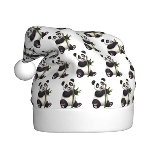 DOFFO Weihnachtsmütze Naughty Panda Gedruckt Plüsch Lustige Weihnachtsmütze Für Erwachsene Nette Xmas Hut Für Neujahr Festliche Party von DOFFO
