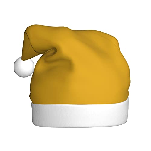 DOFFO Weihnachtsmütze Senfgelb Gedruckt Plüsch Lustige Weihnachtsmütze Für Erwachsene Niedliche Weihnachtsmütze Für Neujahr Festliche Party von DOFFO