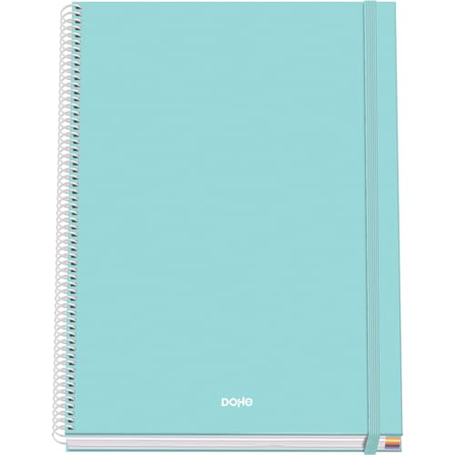 DOHE - Kariertes A4-Heft - 100 Blatt, 90 g/m² Stärke, Größe 22,8x30 cm, Hardcover, Ringverschluss und Gummiband, 5 mm Karos, Schulmaterial - SERENITY Grün DOHE - Kariertes A4-Heft - 100 Blatt, 90 g/m² Stärke, Größe 22,8x30 cm, Hardcover, Ringverschluss und Gummiband, 5 mm Karos, Schulmaterial - SERENITY Grün von DOHE