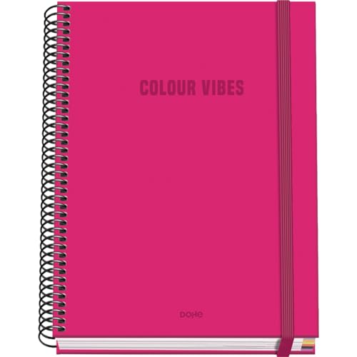 DOHE - Kariertes A5-Heft - 100 Blatt, 90 g/m² Stärke, Größe 16,2x21 cm, Hardcover, Ringverschluss und Gummiband, 5 mm Karos, Schulmaterial - COLOUR VIBES Rosa DOHE - Kariertes A5-Heft - 100 Blatt, 90 g/m² Stärke, Größe 16,2x21 cm, Hardcover, Ringverschluss und Gummiband, 5 mm Karos, Schulmaterial - COLOUR VIBES Rosa von DOHE