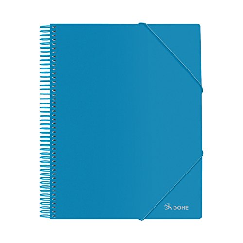 DOHE - Mappe mit 40 Prospekthüllen aus PP (40 Mikron) DIN A4 mit Spiralbindung - Blau von DOHE