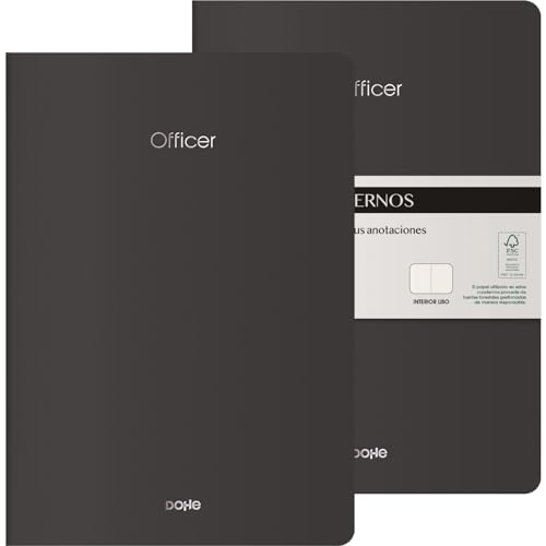 DOHE Notizbuch A4, blanko, 2 Stück, Größe 21 x 29,7 cm, 40 Blatt (80 Seiten), 90 g/m², für Notizen, Organisation oder Zeichnen, flexibler Softcover, Schwarz von DOHE