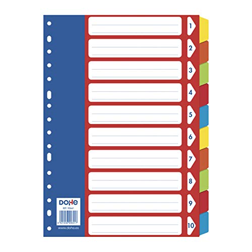 DOHE - Register Karton DIN A4 10 Positionen/ 5 Farben von DOHE