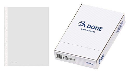 Dohe 90585 – Packung mit 100 Klarsichthüllen, A4, mit Lochrand von DOHE