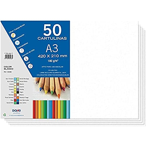 Dohe A3-Karton, weiß, für Bastelarbeiten und Druck (50 Stück) – 21 x 29,7 cm – 180 g/m² – Büromaterial Dohe A3-Karton, weiß, für Bastelarbeiten und Druck (50 Stück) – 21 x 29,7 cm – 180 g/m² – Büromaterial von DOHE